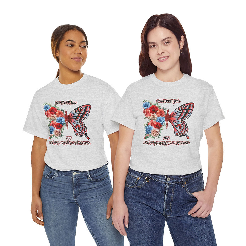 Thumbnail: Star Spangled Floral Butterfly Graphic T-Shirt