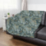 Cozy blanket with leaf pattern on a sofa Boho watercolor wildlife - Fleece Sherpa Blanket