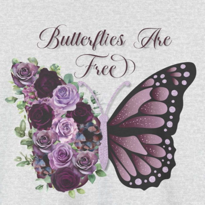 Butterflies Are Free Floral Butterfly T-Shirt