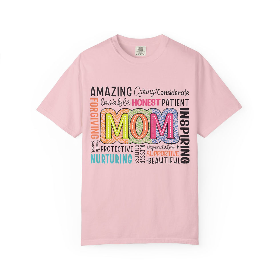 Thumbnail: Mom Word Cloud, Unisex Garment-Dyed T-shirt