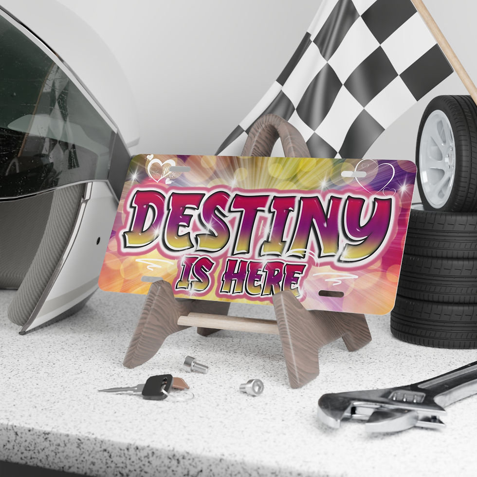 Thumbnail: DESTINY Personalized Vanity Plate wAirbrush Effect, Custom Car Decor