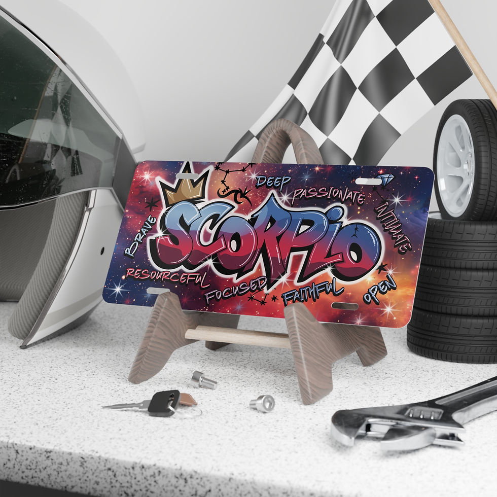 Thumbnail: Scorpio Graffiti Zodiac Vanity Plate — The Scorpion License Tag