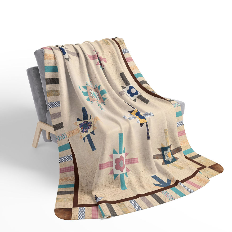 Thumbnail: Boho Tribal - Fleece Sherpa Blanket