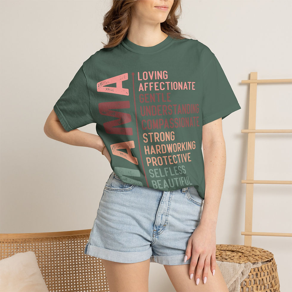 Thumbnail: Mama Traits Vertical Typography T-Shirt — Loving, Strong Mom Gift