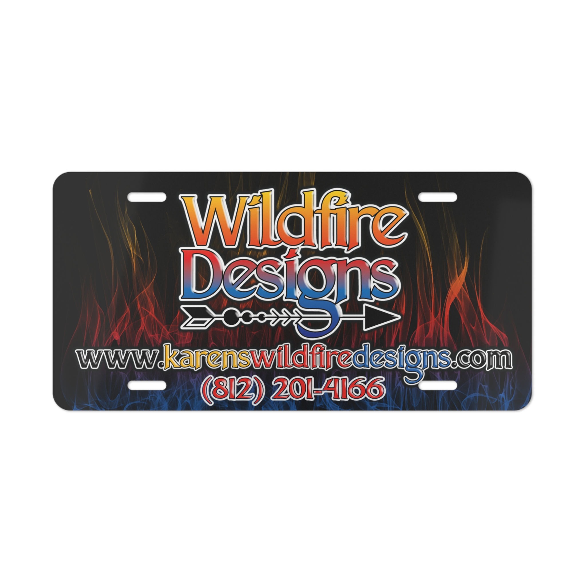Logo Personalized Vanity Plate wAirbrush Effect, Custom Car Decor