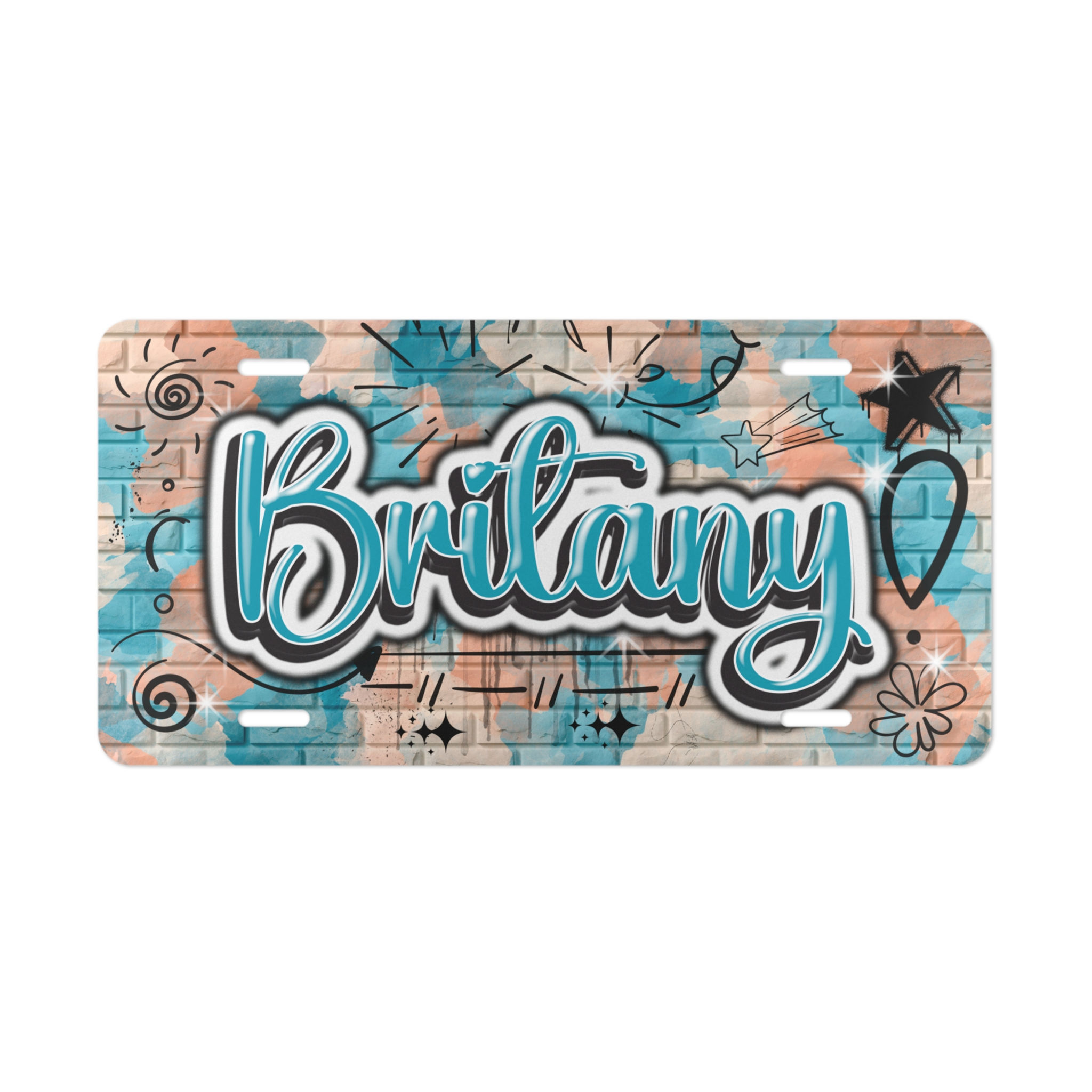 Britany Personalized Graffiti Vanity Plate - Custom Name License Plate