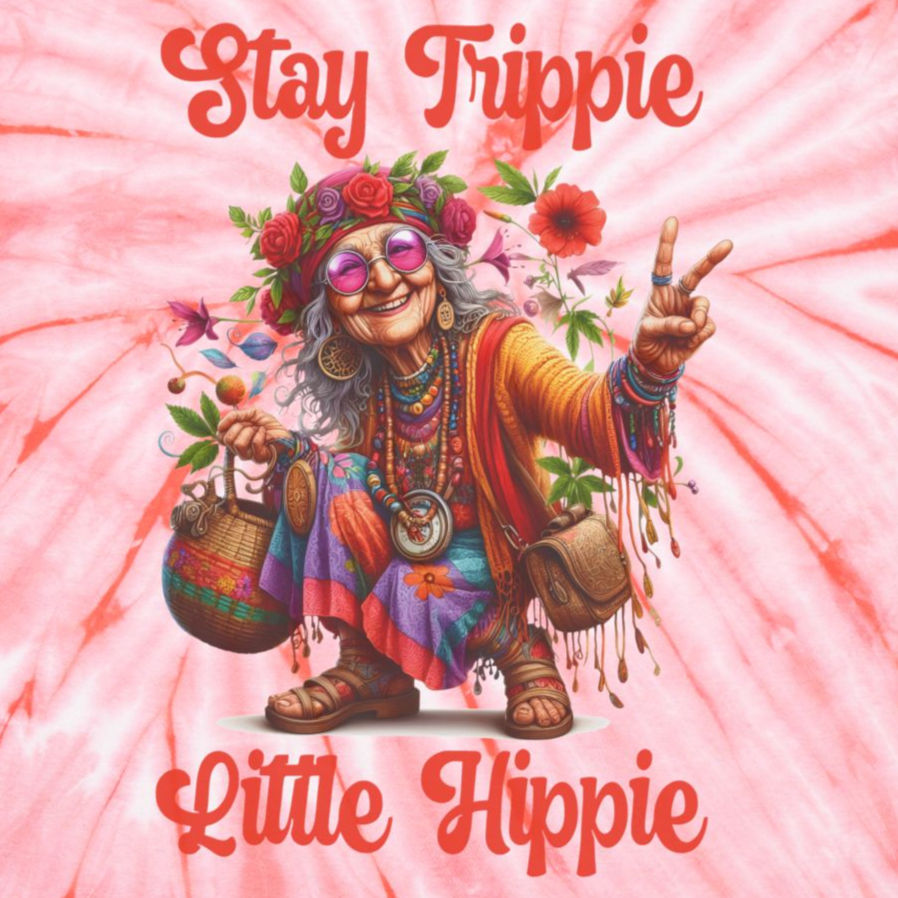 Stay Trippie Little Hippie Tie-Dye Tee, Cyclone