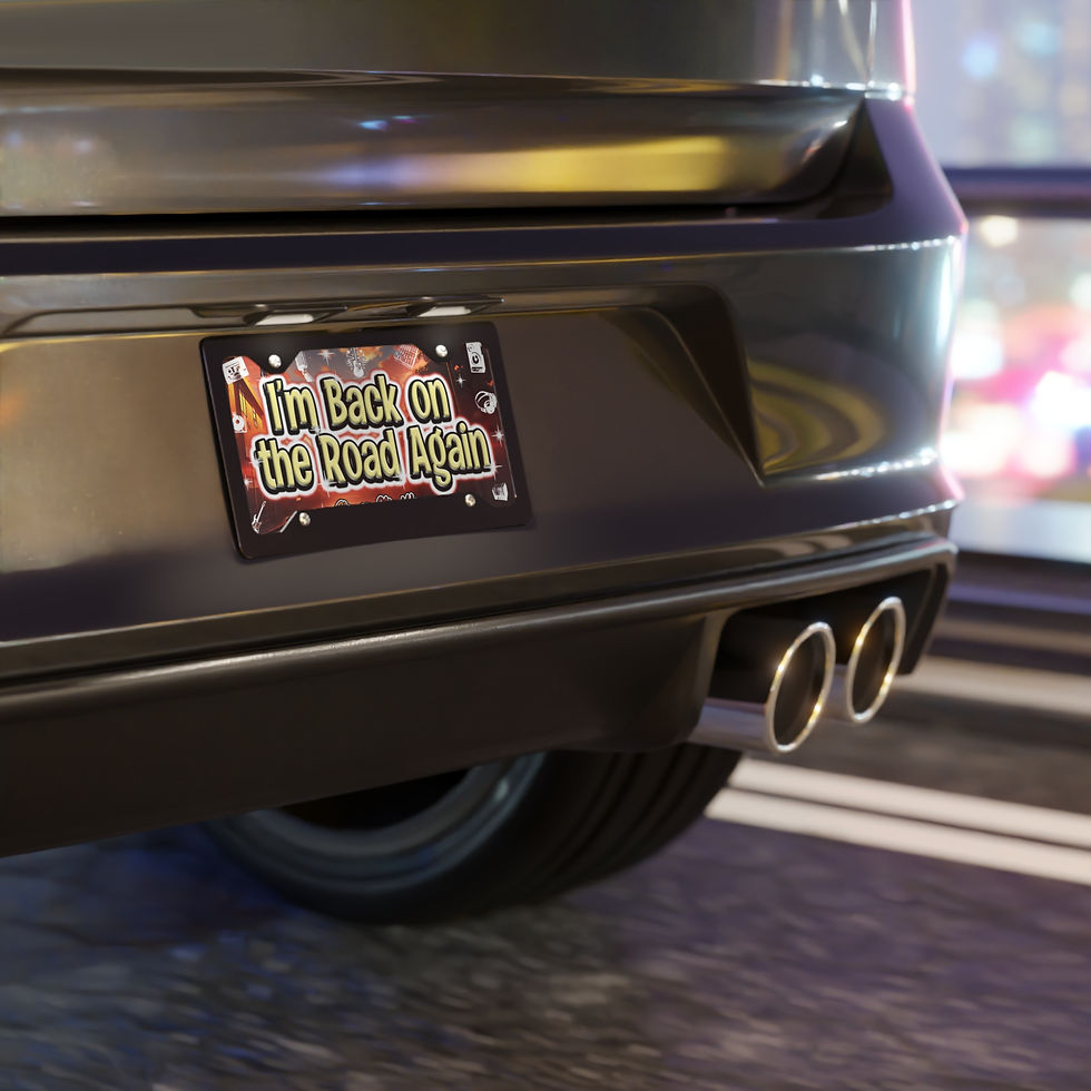 Thumbnail: I'm Back on the Road Again Vanity Plate — Road Trip Car License Tag