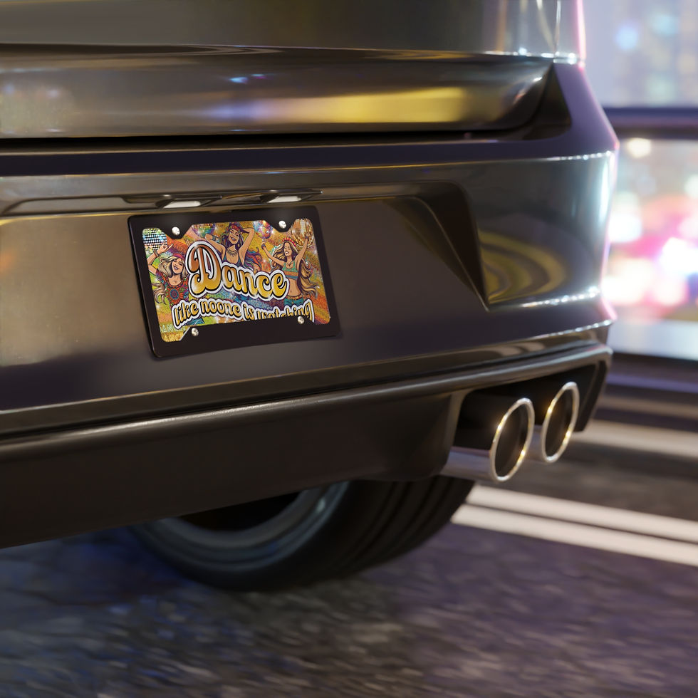 Thumbnail: Car's license plate with a colorful design and text, close up shot.