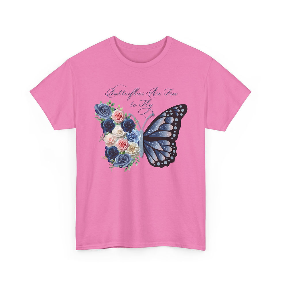 Thumbnail: Butterfly Floral Tee — “Butterflies Are Free to Fly” Graphic T-Shirt
