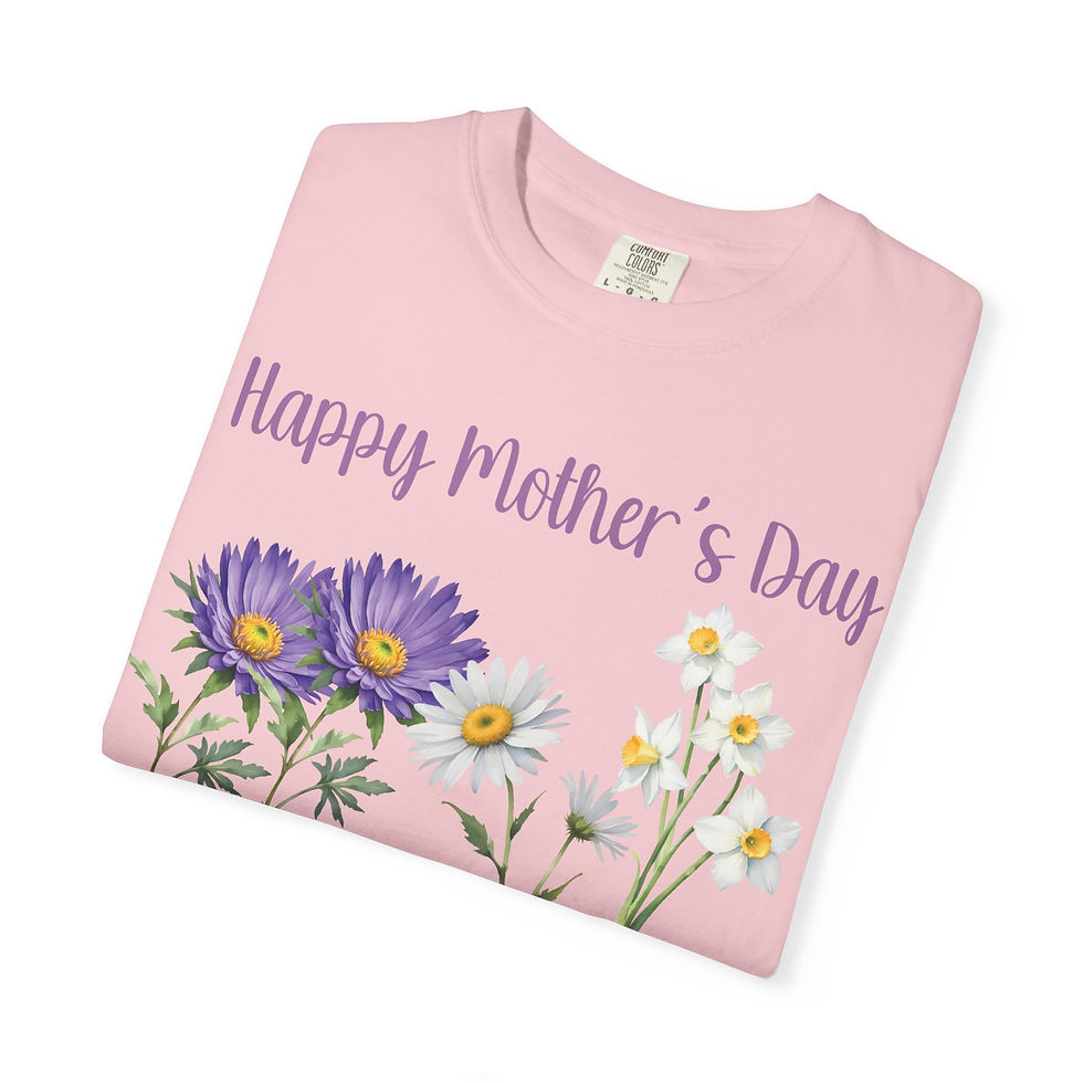 Thumbnail: Happy Mother's Day Mom (personalized) - Unisex Garment-Dyed T-shirt