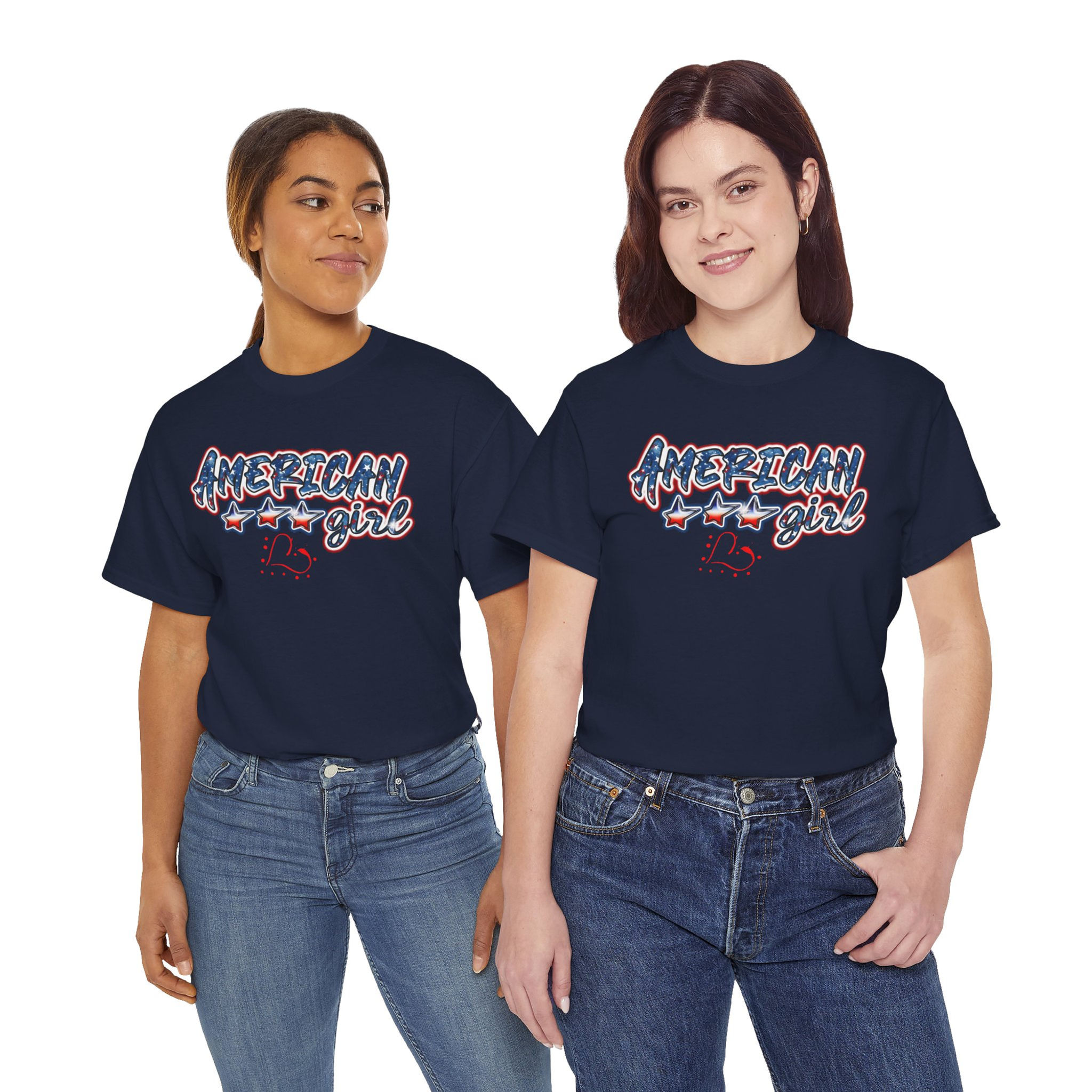 American Girl T-Shirt — Patriotic Retro Script Tee
