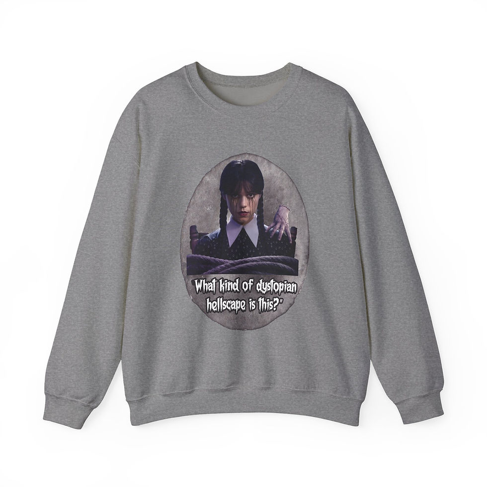 Thumbnail: Sweatshirt featuring Wednesday Addams from the show, 