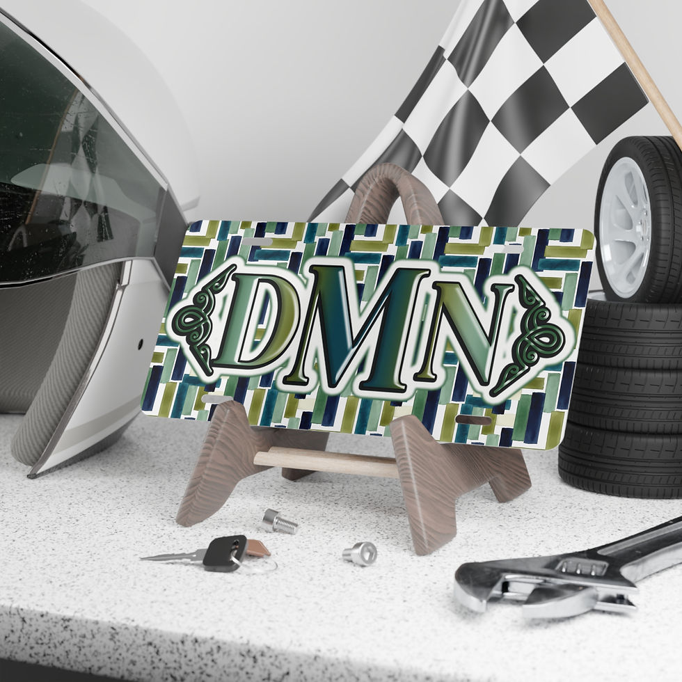 Thumbnail: DNM Monogram Vanity Plate - Green Art Deco License Plate