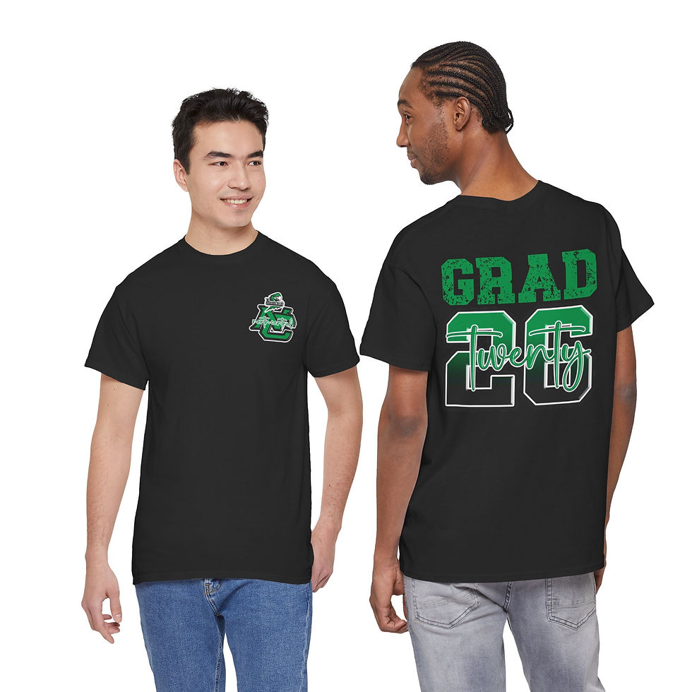 Thumbnail: North Central Graduation Tee — 'Grad 26' Green Varsity Graphic Shirt