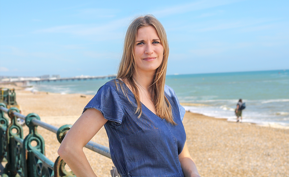 Photo of Beth Jackson on Brighton Beach - not another pants accountant