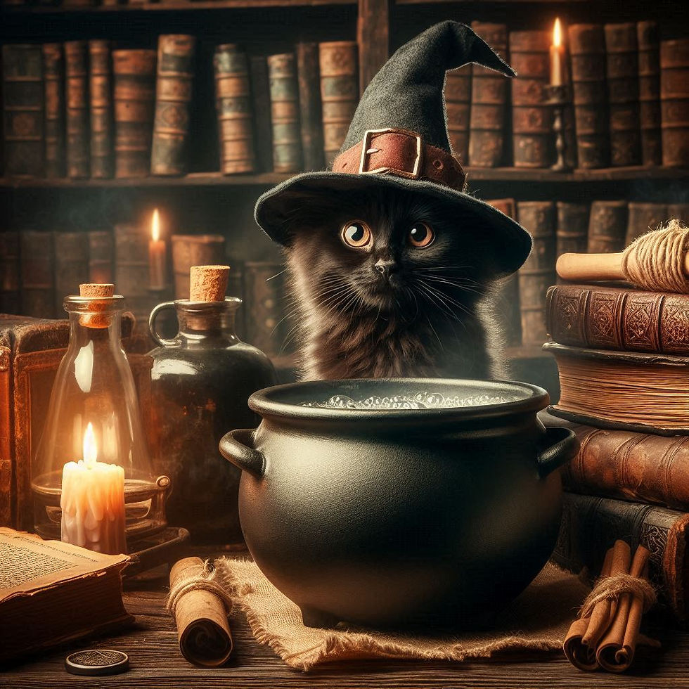 medieval cat, black cat, witchcraft