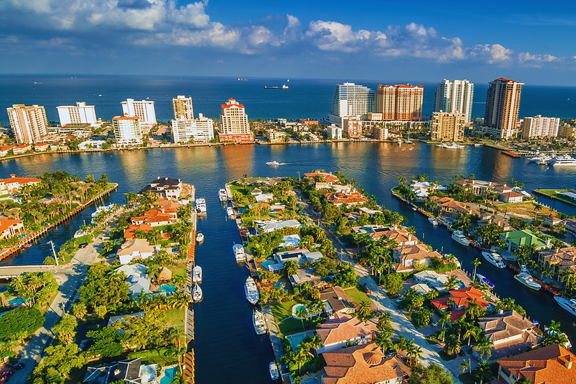 Fort Lauderdale, Florida Aerial Photo of waterfront neighborhoods