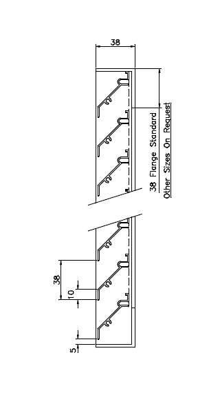WL38 Recessed Frame Louvre Panel Technical Drawing - PDF