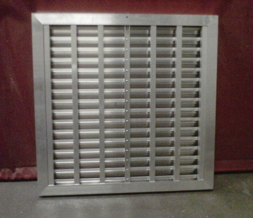 WL50 Security Weather Louvre Recessed Frame rear view - Milled Finish