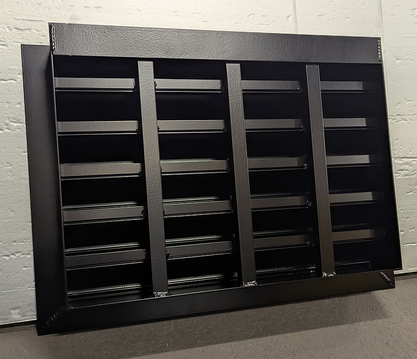 WL75 Security Weather Louvre Surface Frame without Mesh - Polyester Powder Coated Black