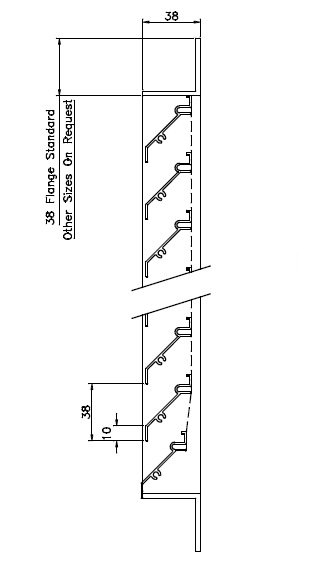 WL38 Reversed Surface Frame Louvre Panel Technical Drawing - PDF
