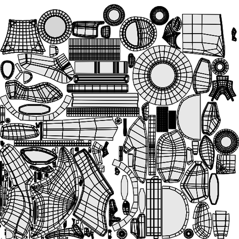 Mech Dragon's UV map for its legs