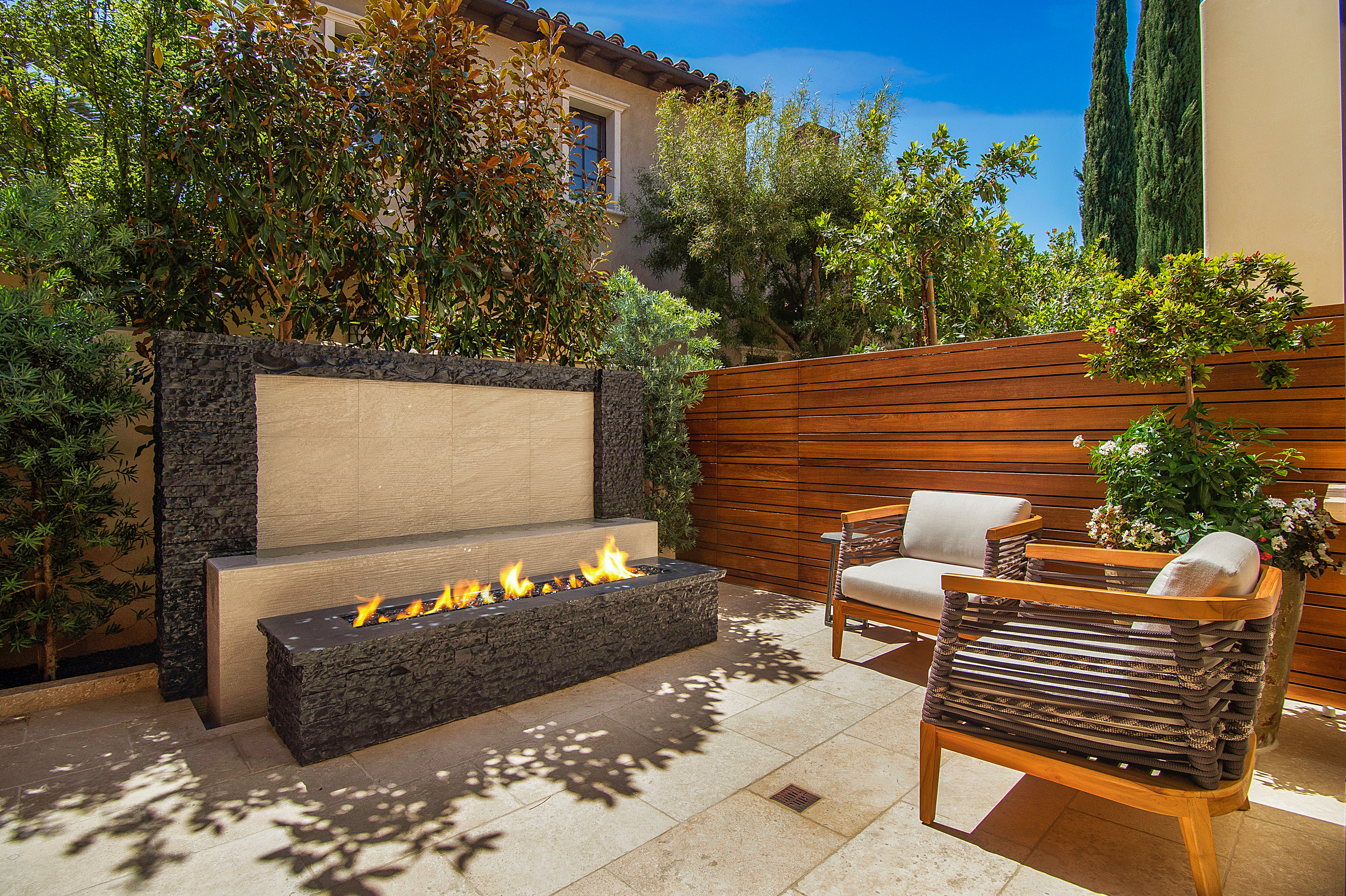 Hardscape — patio, fire feature and built-in seating