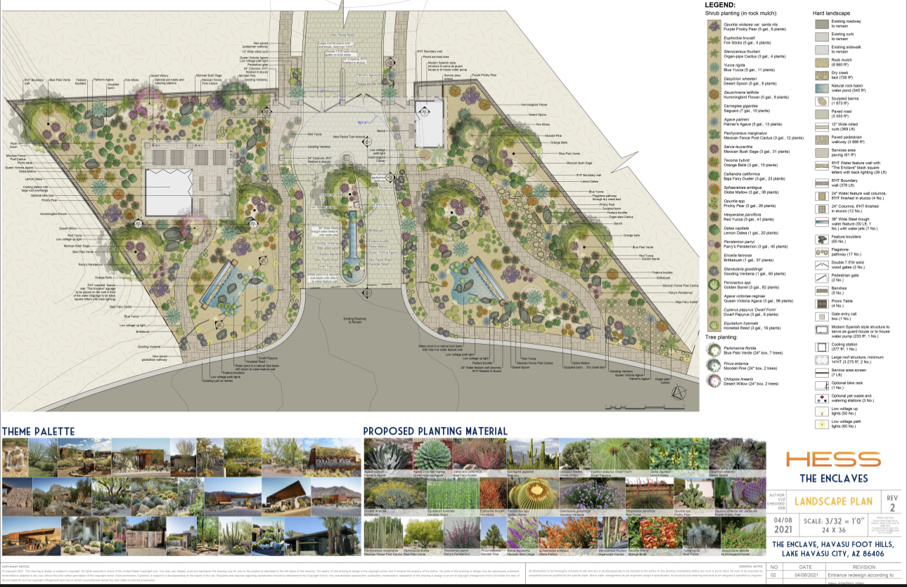 The Enclaves — landscape layout and planting palette