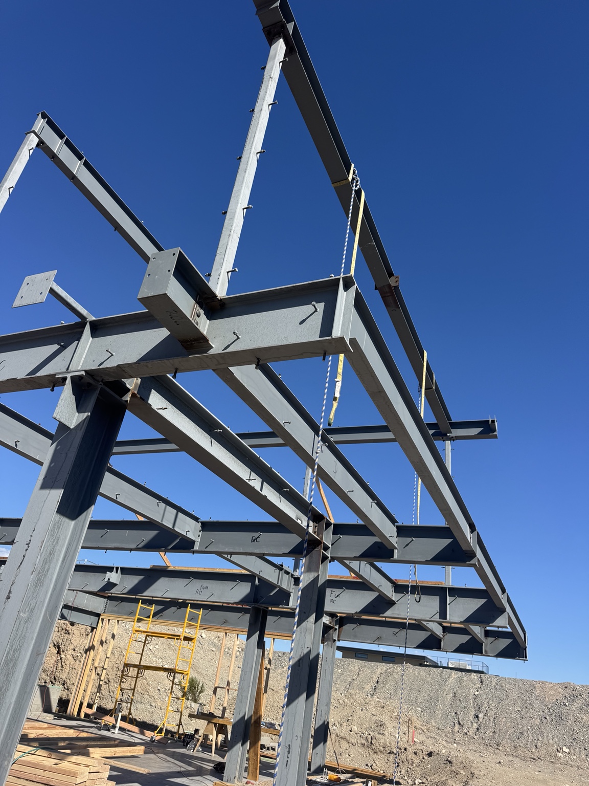 Structural steel columns and beam connections