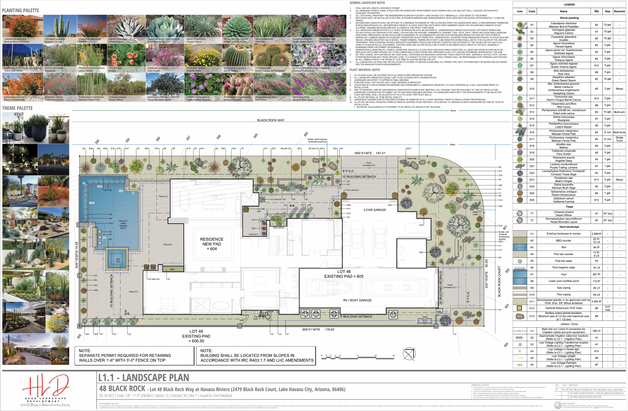 48 Black Rock, Havasu Riviera — landscape plan, Revision 1