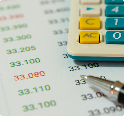 Close-up of financial data with numbers