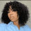 Thumbnail: Long Lasting Kinky Curly Human Hair Wig with Bangs for Women - Perfect for Cospl