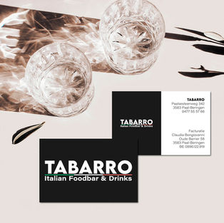 Tabarro visitekaartjes ontworpen door Markant