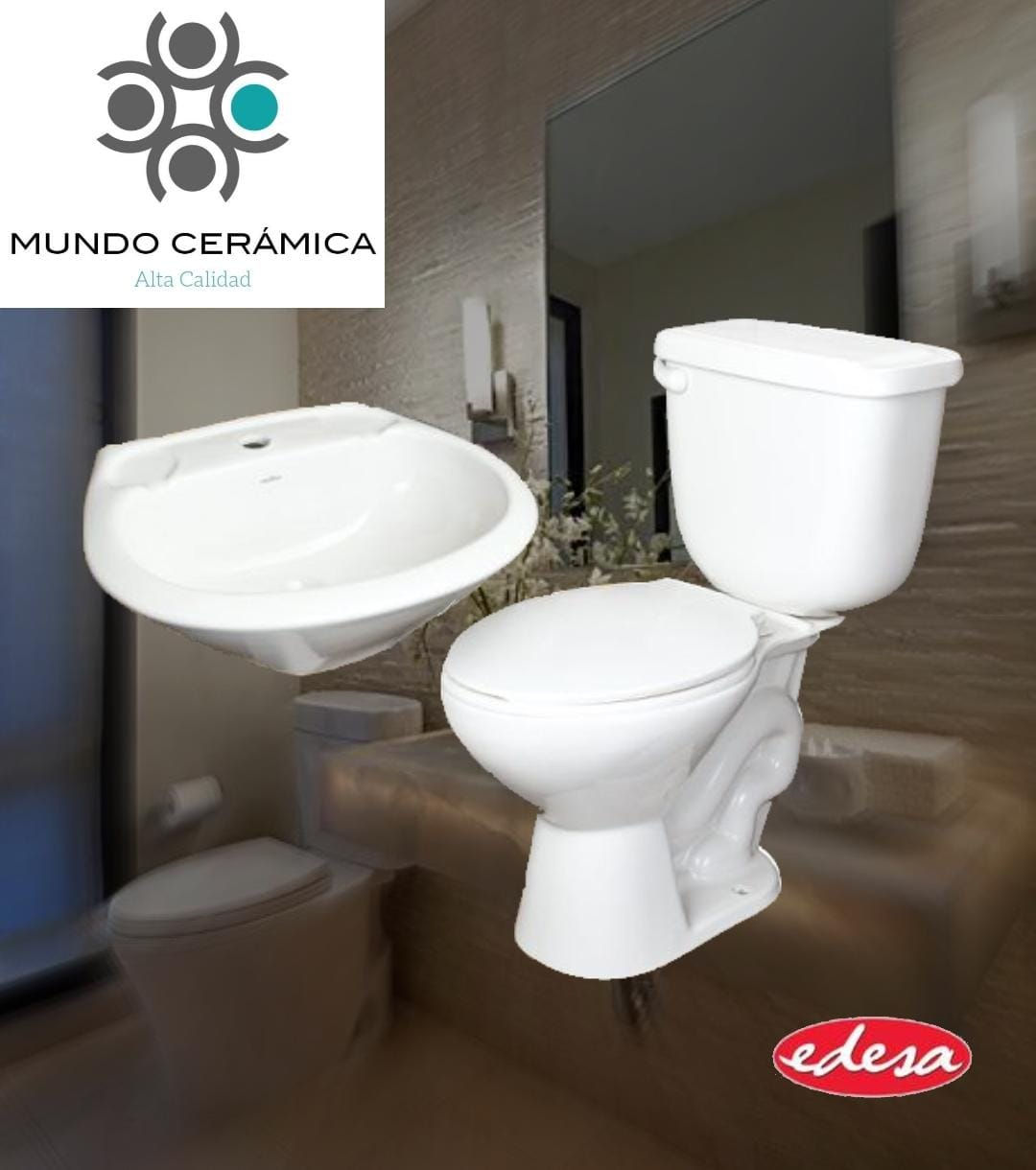 Combo Blanco Sanitario + Lavamanos EDESA