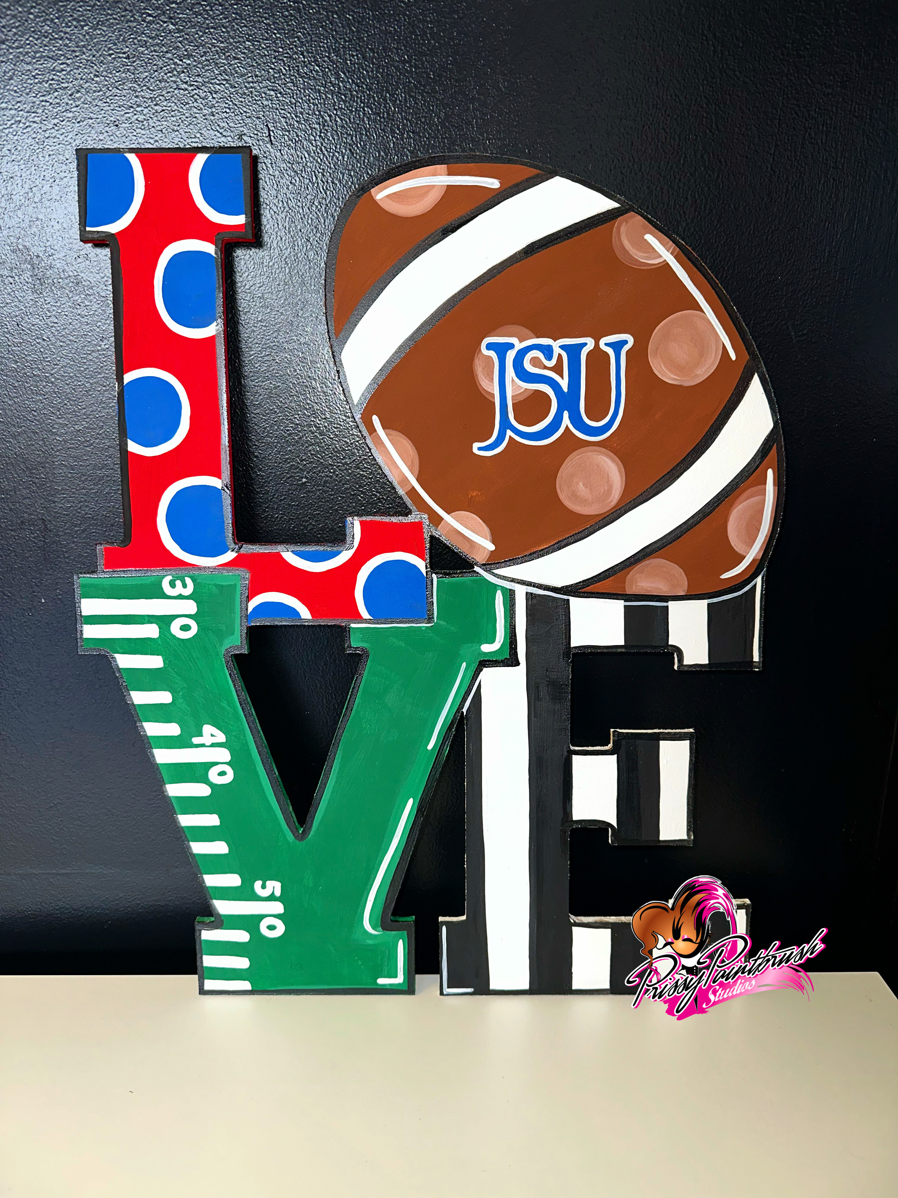Custom Love Football Door Hanger