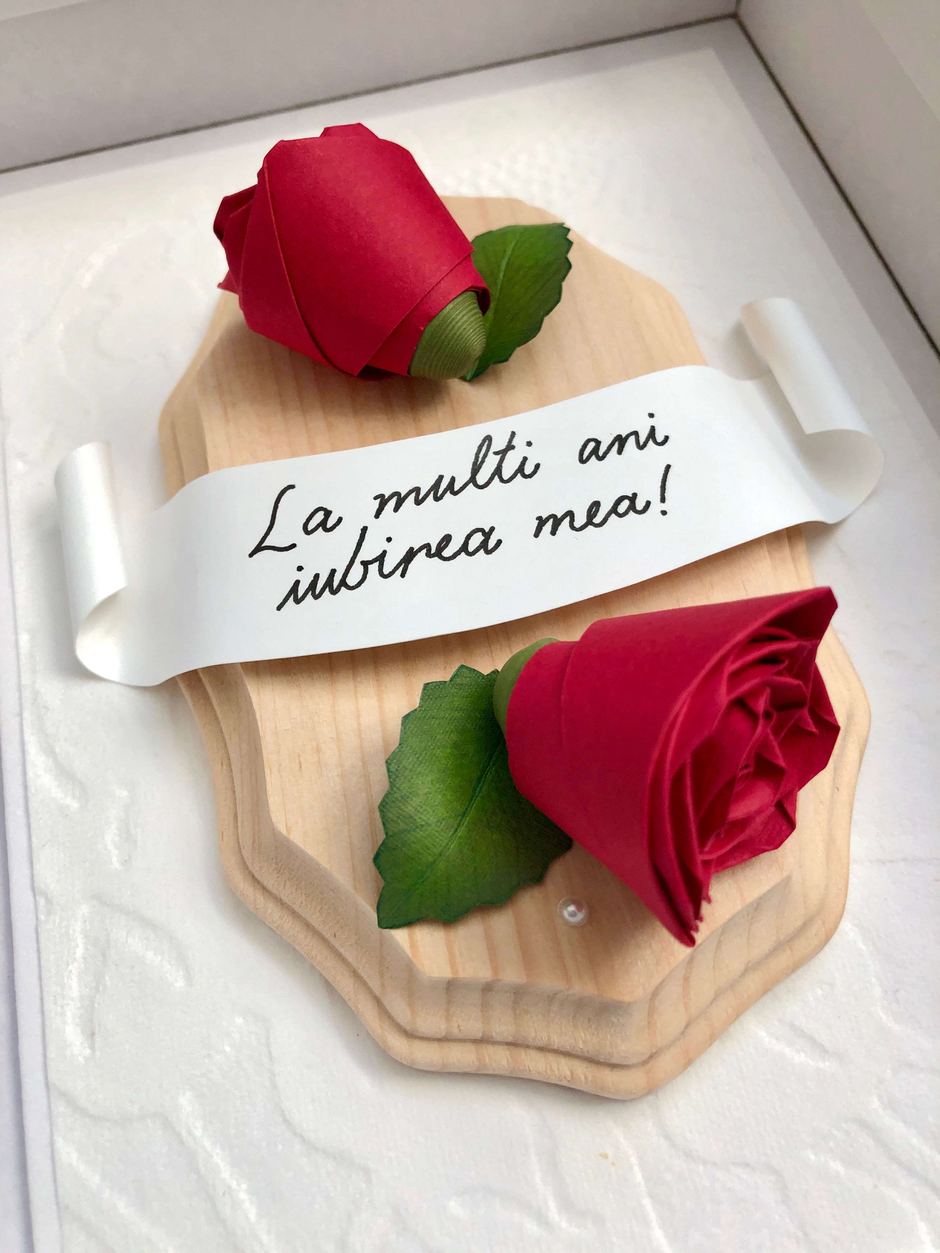 Rose & Wooden Plaque Card