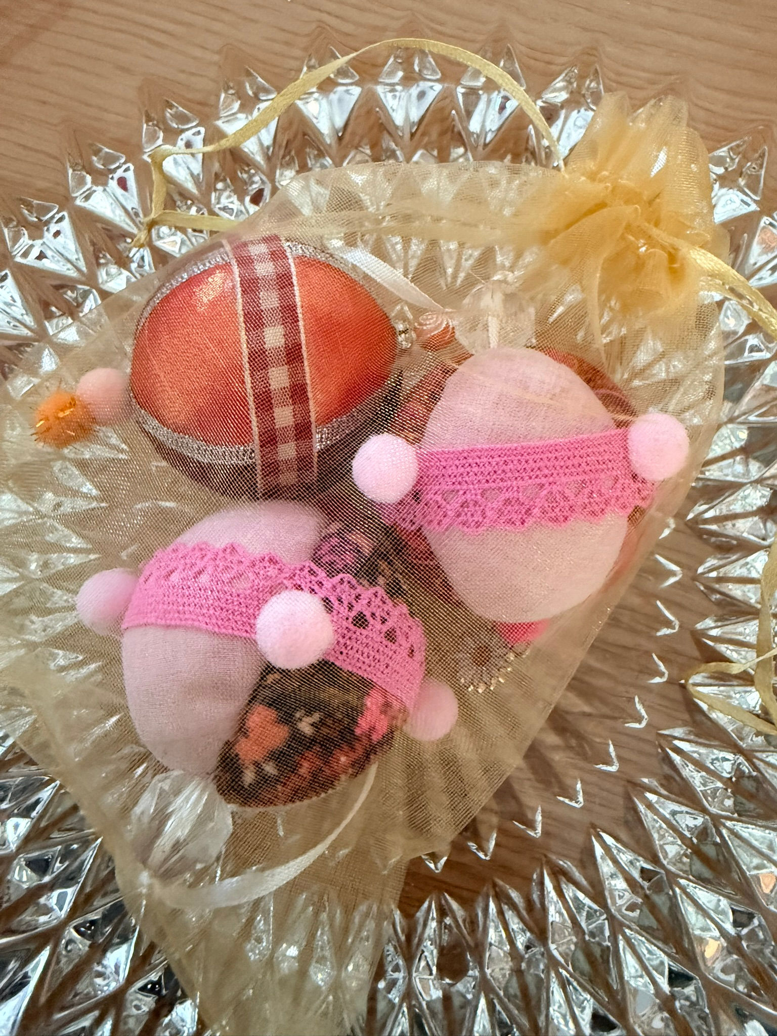 Bag of Mini Baubles - Pink/Rust