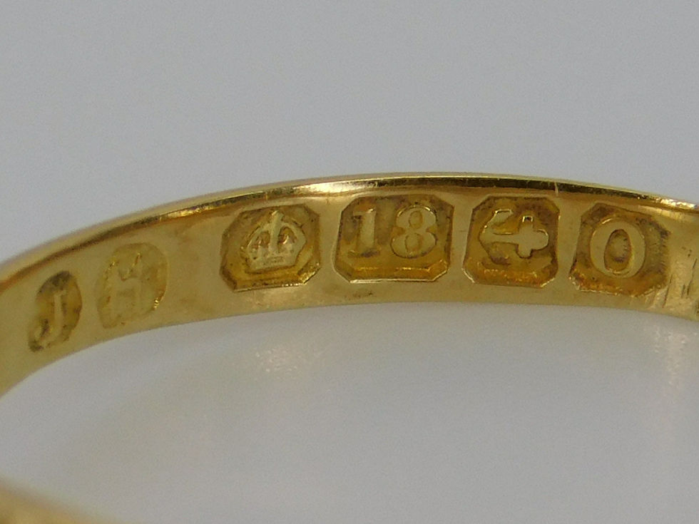Thumbnail: Diamond Ring, 5 stones, Gold 18ct, Size P, Antique.