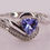 Thumbnail: Tanzanite and Diamond Ring, Cluster stones, Silver 925, Size N 1/2