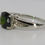 Thumbnail: Chrome diopside and Diamond Ring, 3 stones, White Gold 9ct, Size N.