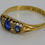 Thumbnail: Sapphire and Diamond Ring, 7 stones, Gold 9ct, Size R, Antique.