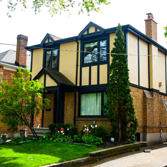 We repainted the exterior of this tudor style home in the Kingsway neighbourhood.