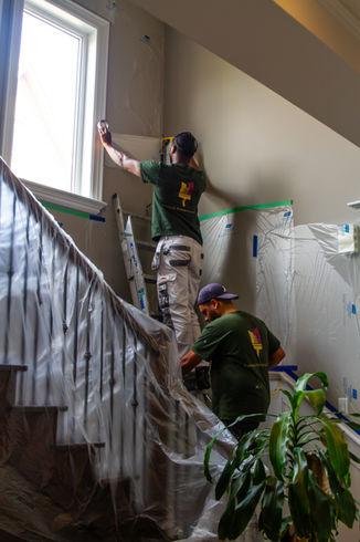 Masking and covering areas prior to spraying