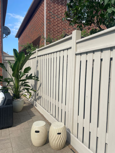 Solid stain fence