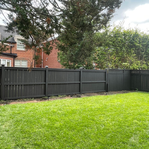 Solid stained fence in Black Beauty by Benjamin Moore