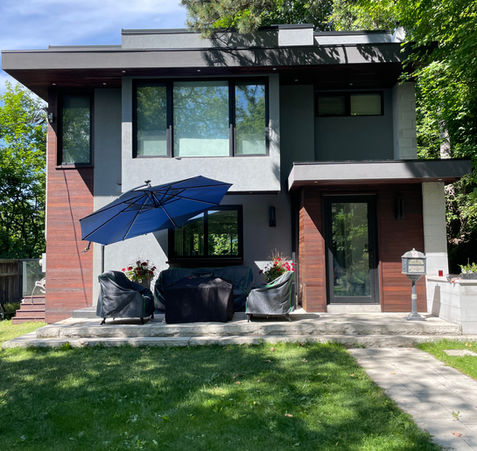 The ashwood siding and deck of this house was restored. We everything using a deck reviver, gave it a pressure wash, sanded everything down and then applied Cutek wood oil.