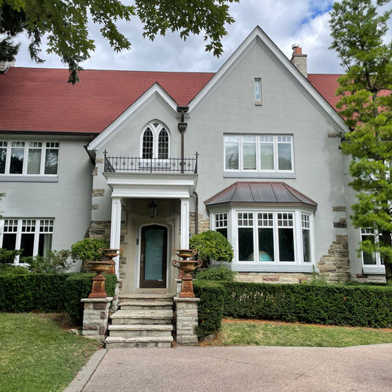 Exterior & interior painting of a home in Hogg's Hollow. The ceiling in the kitchen was also repaired due to a flood.