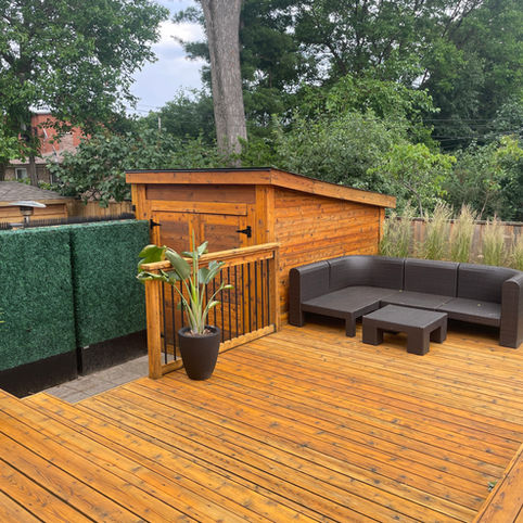 Restoration of an old greying cedar deck. This cedar deck was treated with Cutek Extreme Wood Oil