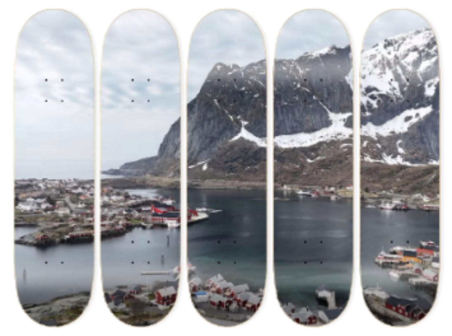 Planches de skateboard verticales avec paysage de montagne Quintyque board verticale NORVEGE F T W Art Board